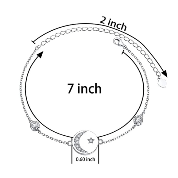 NEW Sterling Diamond Crescent Moon Bracel… - Picture 4 of 10